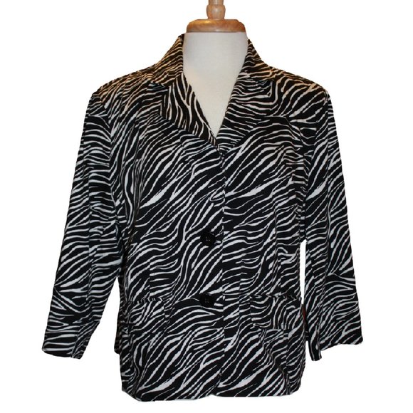 Elementz Black & White Crop Jacket - Picture 1 of 4